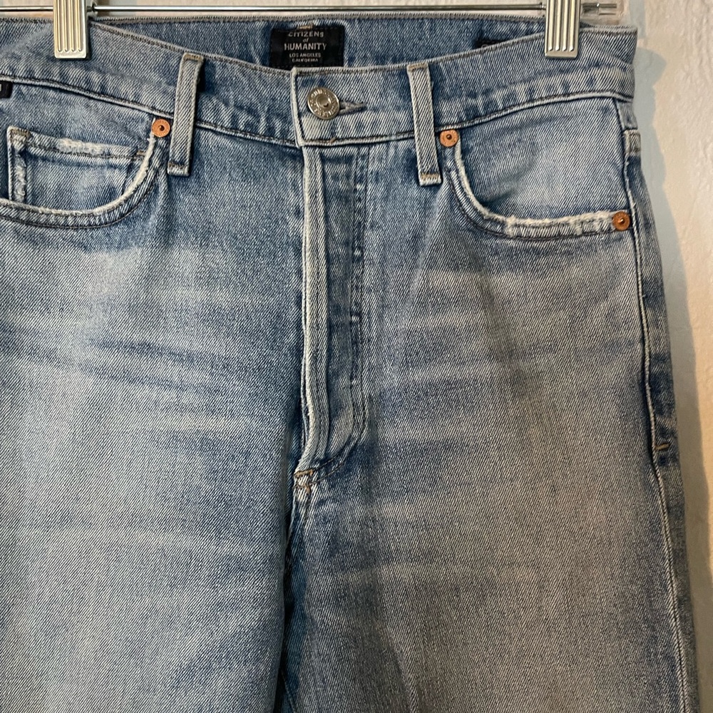 Citizens Of HumanityOlivia Crop Light Blue High Rise Slim Jeans - Picture 3 of 7